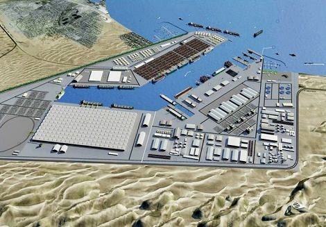 Computer-generated imagery of what the Walvis Bay North Port will look like when built. Image courtesy Namport.