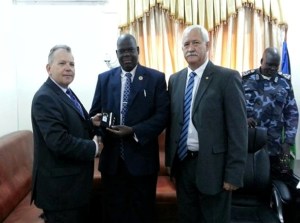 Capacity Building visit to South Sudan - SARS' representative Fanie Versveld (right).